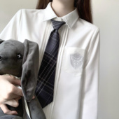 刺绣日系秋冬季 木禾原创jk制服衬衫 女长袖 百搭风琴褶清仓价