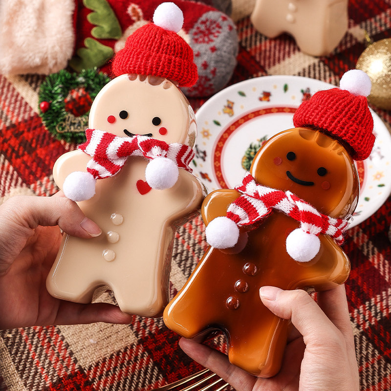 圣诞节姜饼人奶茶杯圣诞树杯家用一次性饮料果汁瓶高颜值杯子礼物