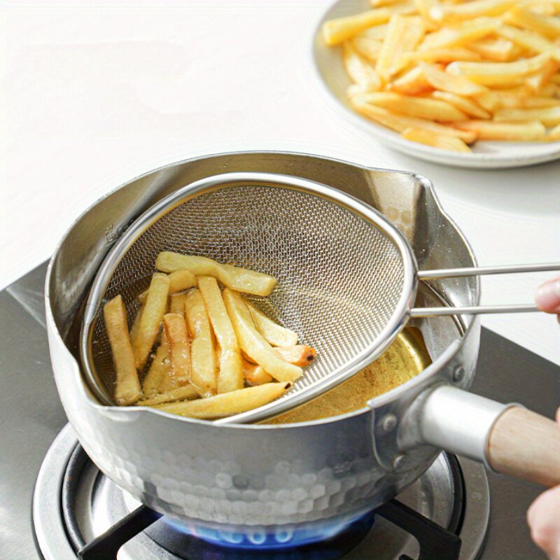 不锈钢漏勺捞面勺焯水漏网油炸过滤油网薯条过滤网油炸勺餐厅商用