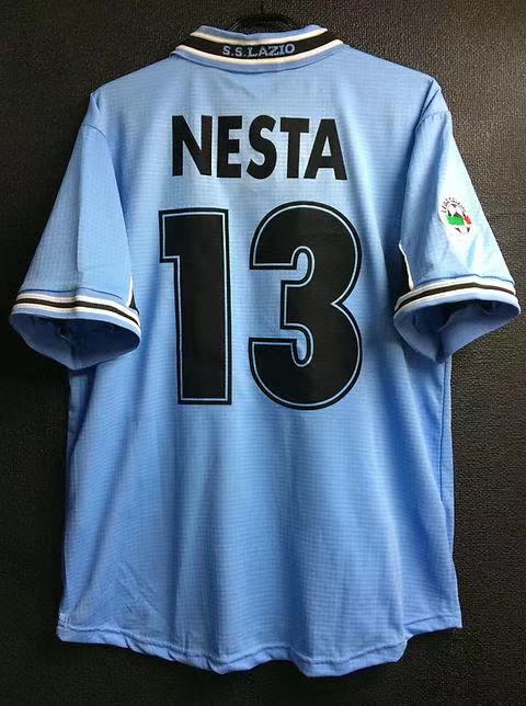 经典复古98-99拉齐奥球衣内斯塔贝隆萨拉斯维埃里曼奇尼足球服