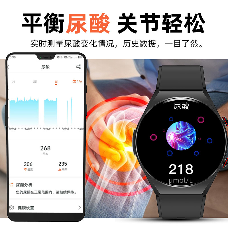 国家补贴华强北2026款E09-1ECG+PPG测血糖尿酸血脂心电心率血压通