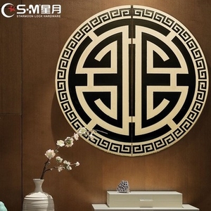 新中式纯铜拉手仿古铜柜门实木家具柜子黑色圆形拉手门把手黄铜