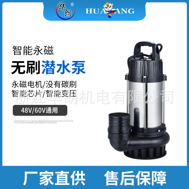 无刷直流太阳能潜水泵农用不锈钢户外灌溉电动车抽水泵48V60v72V