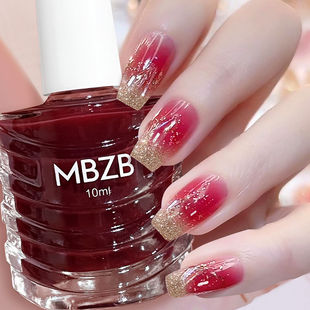 无味指甲油免烤快干可撕可剥跳色亮闪闪透明极光冰透果冻裸色美甲