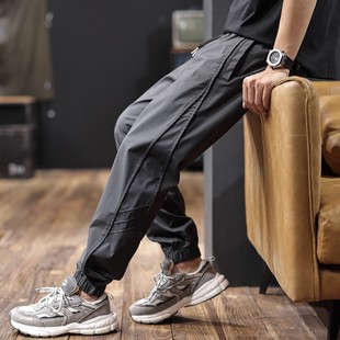 拼接机能束脚工装 裤 休闲裤 2025百搭宽松锥形九分工装 男士 春秋新款