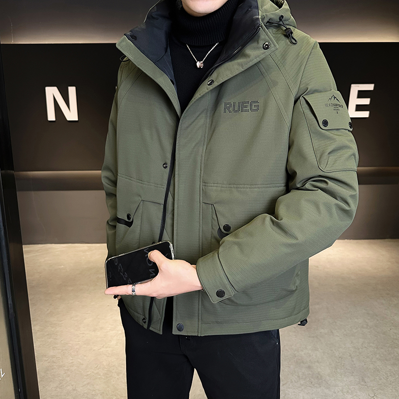 工装羽绒服男冬季2025新款潮牌痞帅加厚保暖高端重磅羽绒男士外套