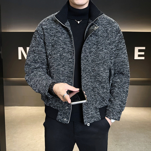 立领潮牌痞帅时尚 2025新款 羽绒服针织外套 男冬季 国标90鹅绒服短款