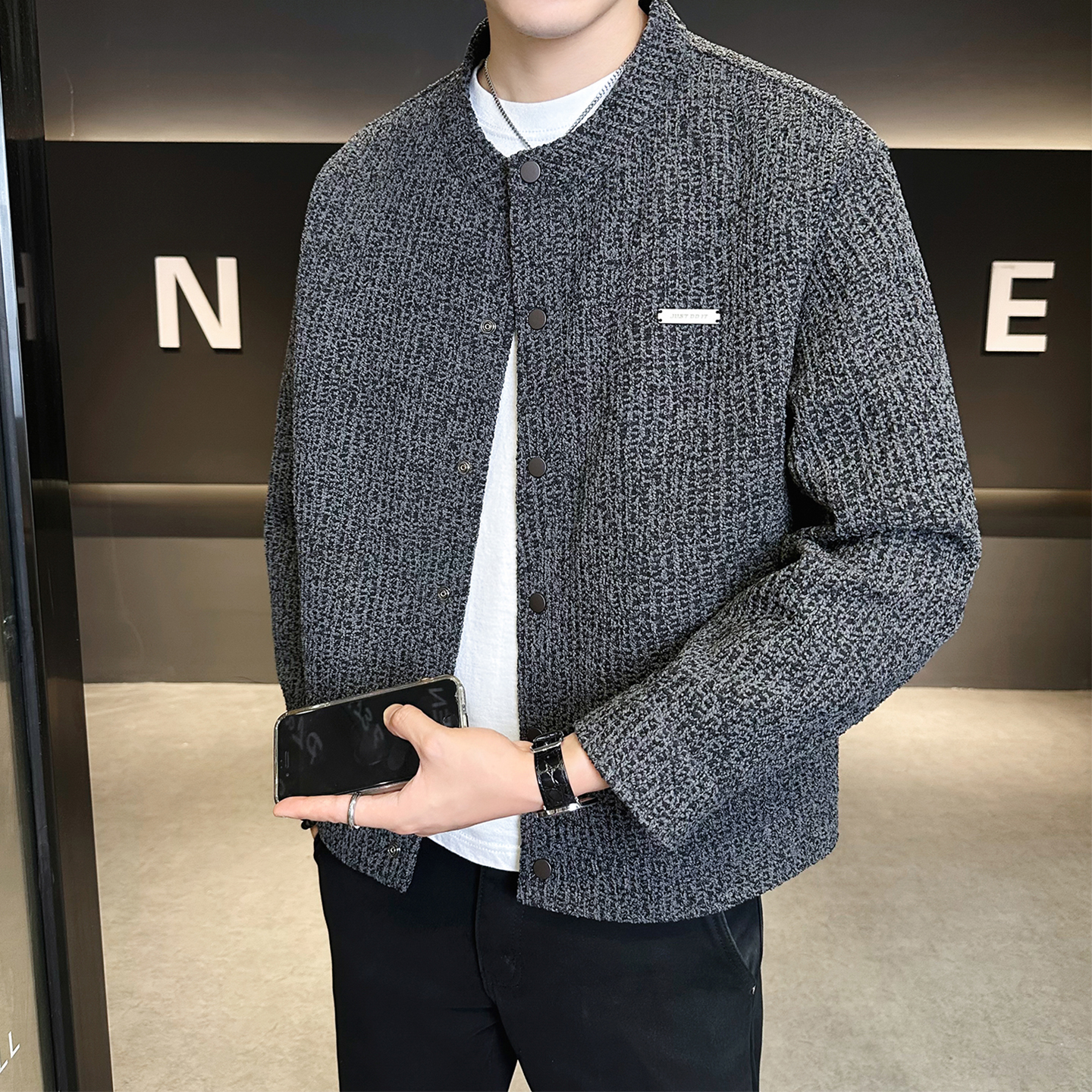 男士夹克2025春秋新款帅气高级感小香风上衣服潮流时尚痞帅外套男