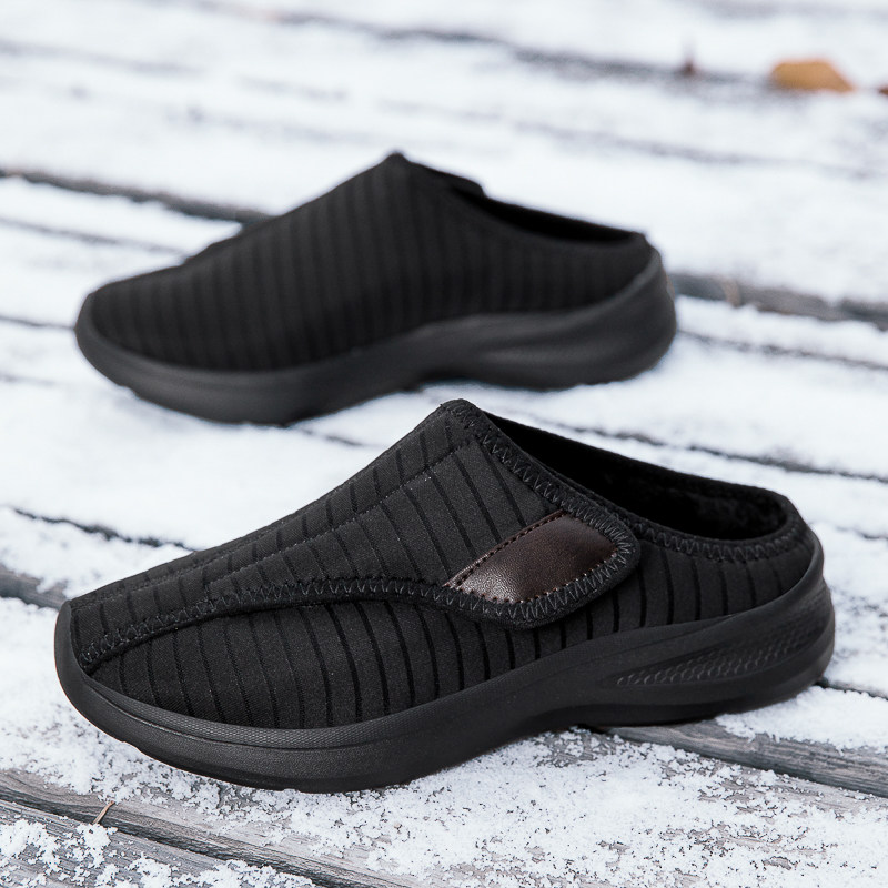 棉拖鞋男女外穿2025冬季新款防滑居家加绒半拖鞋中老年爸爸妈妈鞋,居家布艺,居家棉拖/棉鞋,淘宝优惠券,粉丝福利购,淘宝优惠卷