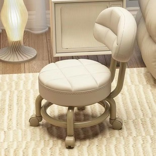 凳家用客厅卧室滑轮矮凳美缝擦地带娃 万向轮小凳子门口可移动换鞋