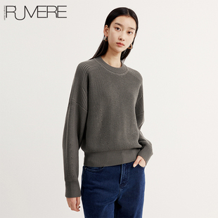 纯羊毛圆领造型棒针针织套衫 建筑理念高克重 ZZ0612510 戎美