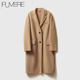 笈简通勤 戎美 DY0906661 澳毛桑蚕丝拱针双面呢中长大衣外套