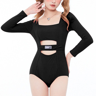 2026新款女连体泳衣长袖遮肚显瘦运动潜水服保守泡温泉泳装女
