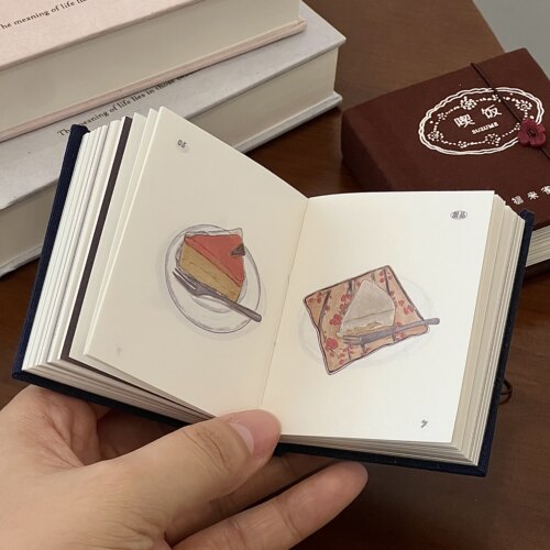 创意喫饭喫茶mini书豆本插画绘本