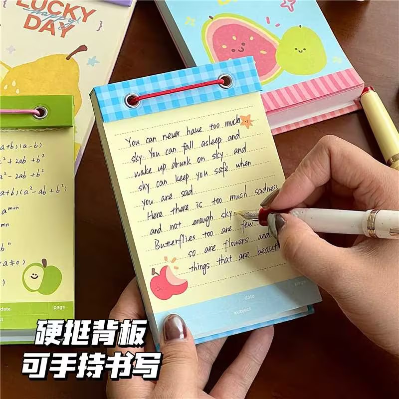 可爱多巴胺水果绑带便签本可撕拍纸本留言本学生便携随身笔记本子