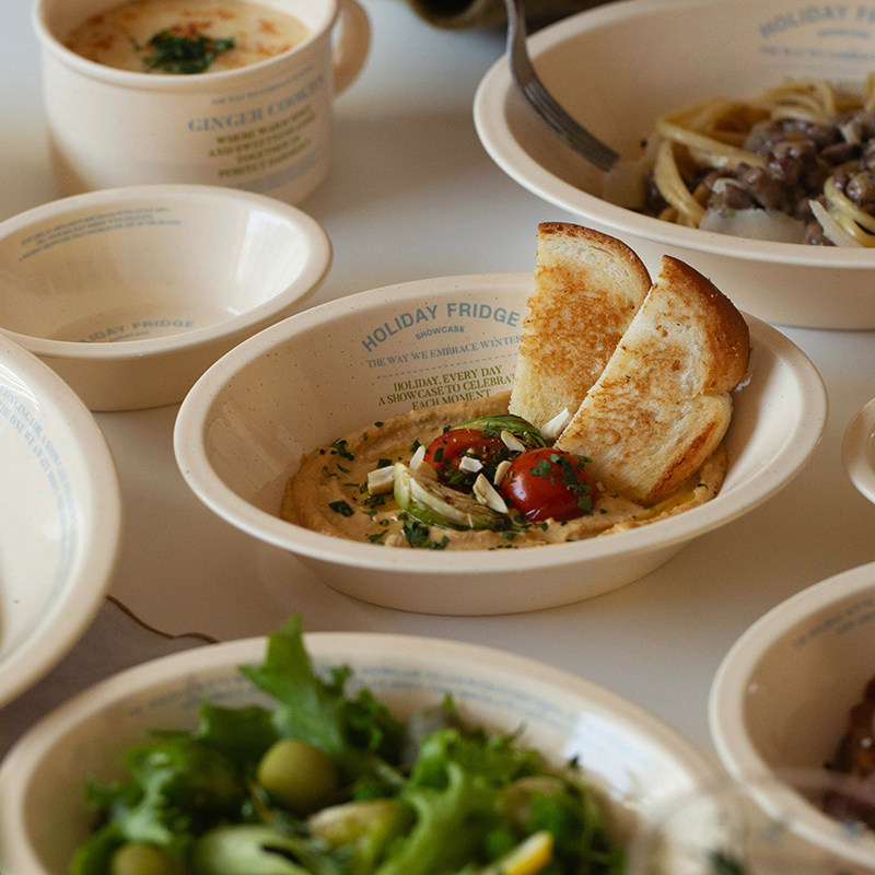 韩国代购momur节日系列圣诞新品陶瓷餐具碗盘点心盘意面盘椭圆盘