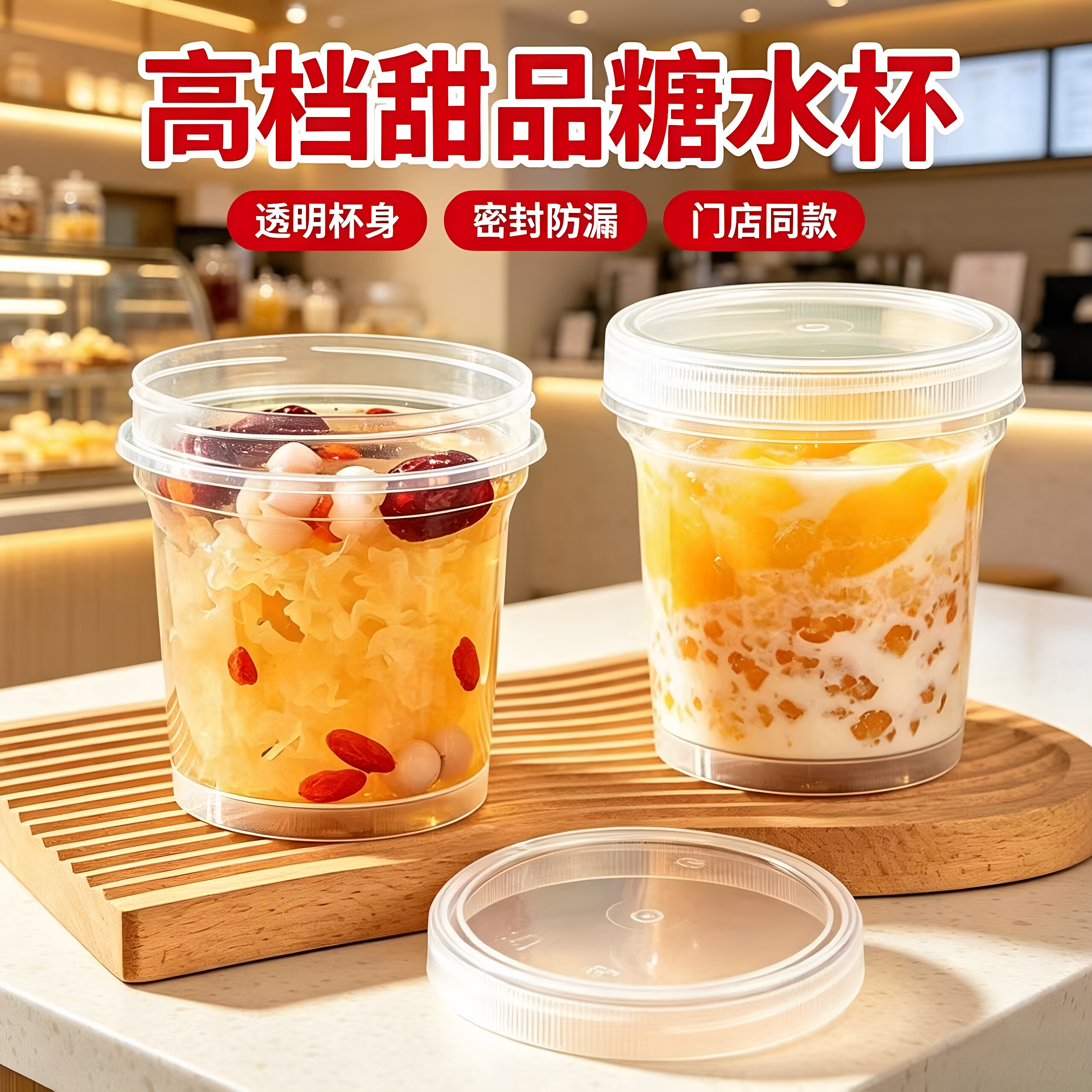 一次性带盖密封防漏耐高温打包杯