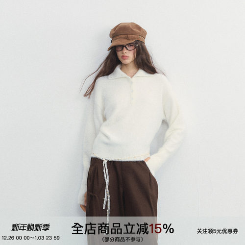 马海毛常规通勤长袖毛衣