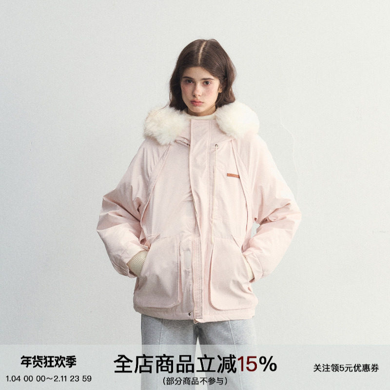 SPEAR YOUTH“觅雪寻冬”加厚羽绒服棉服大毛领连帽外套派克服女,女装/女士精品,棉衣/棉服,淘宝优惠券,粉丝福利购,淘宝优惠卷