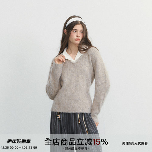 SPEARYOUTH羊毛可收腰毛衣