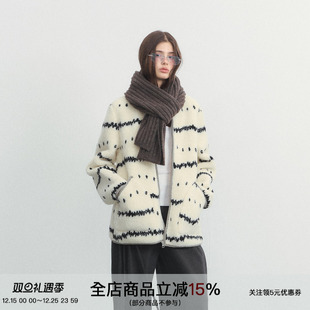 北欧简约拉链上衣波浪点羊羔毛外套秋冬 花絮倒放 SPEAR YOUTH