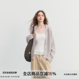 通勤休闲开衫 SPEAR 羊毛镂空针织衫 纱线起伏 上衣外套 YOUTH