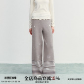 YOUTH 躲猫猫 趣味小猫提花阔腿裤 SPEAR 宽松休闲垂感针织长裤