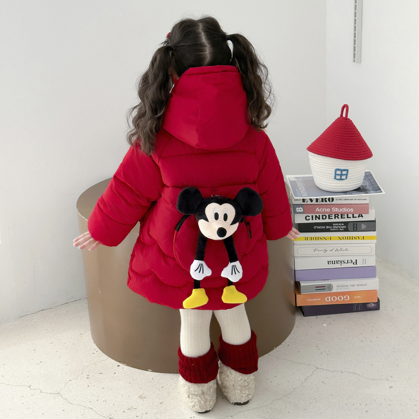 女童棉服冬装2025新款洋气女宝宝夹棉外套儿童加绒加厚中长款棉衣