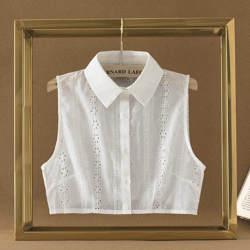 韩版镂空毛衣荷叶边秋冬假领子