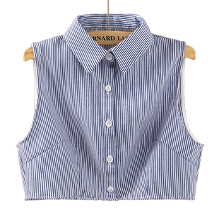 蓝色条纹假领子女百搭假领配毛衣衬衣领装饰衬衫假领多功能秋冬潮