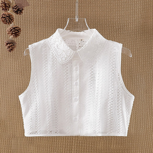 白色新款假衣领湘蒙水溶蕾丝韩版