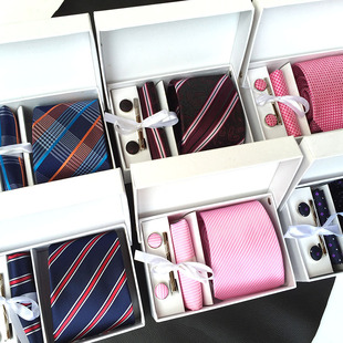 suit 领带 Tie gift sets men hanky clip cufflinks necktie