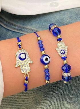 3Pcs Evil Eye Bracelet for Women Lucky Amulet Protection