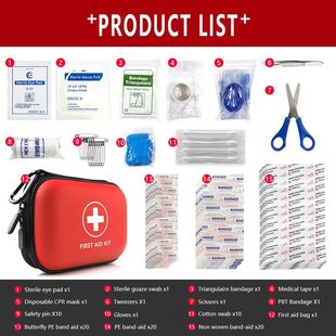 91pcs Portable Emergency Medical First Aid Bag Kit For House