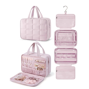 Travel toiletries bag with jewelry storage bag, hanging styl