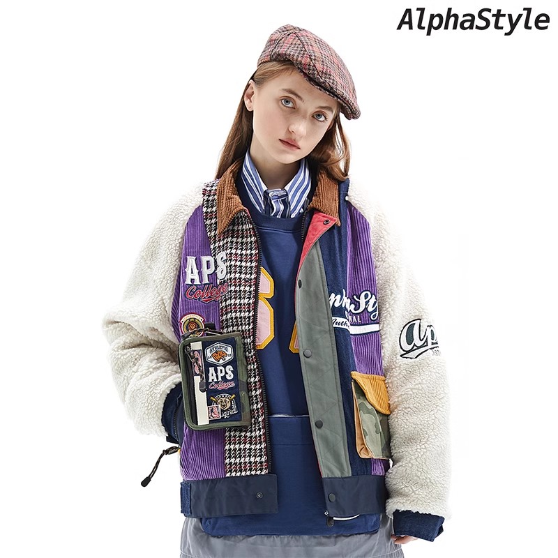 冬季款保暖仿羊羔绒野战夹克男女