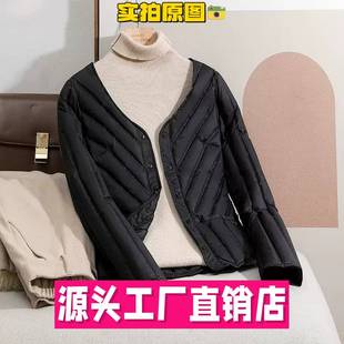 石狮市浪印户外羽绒服绒服女士短款轻薄内胆秋冬圆领领休闲夹克外