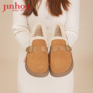 勃肯鞋 金猴雪地靴女2024新款 子保暖加绒加厚平底棉鞋 乐福鞋 秋冬季