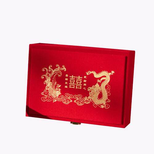 结婚实用饰品盒中式新娘首饰盒新婚五金盒子订婚有质感空盒子礼盒