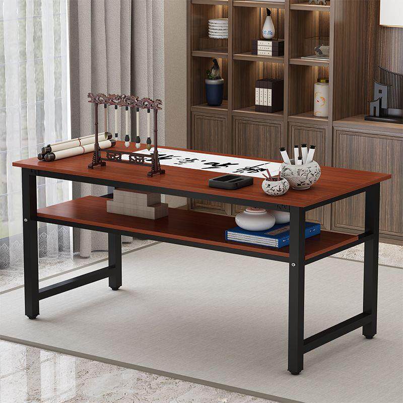 简约书法桌台式电脑桌双层学习桌培训桌课桌绘画桌写字台现代书桌
