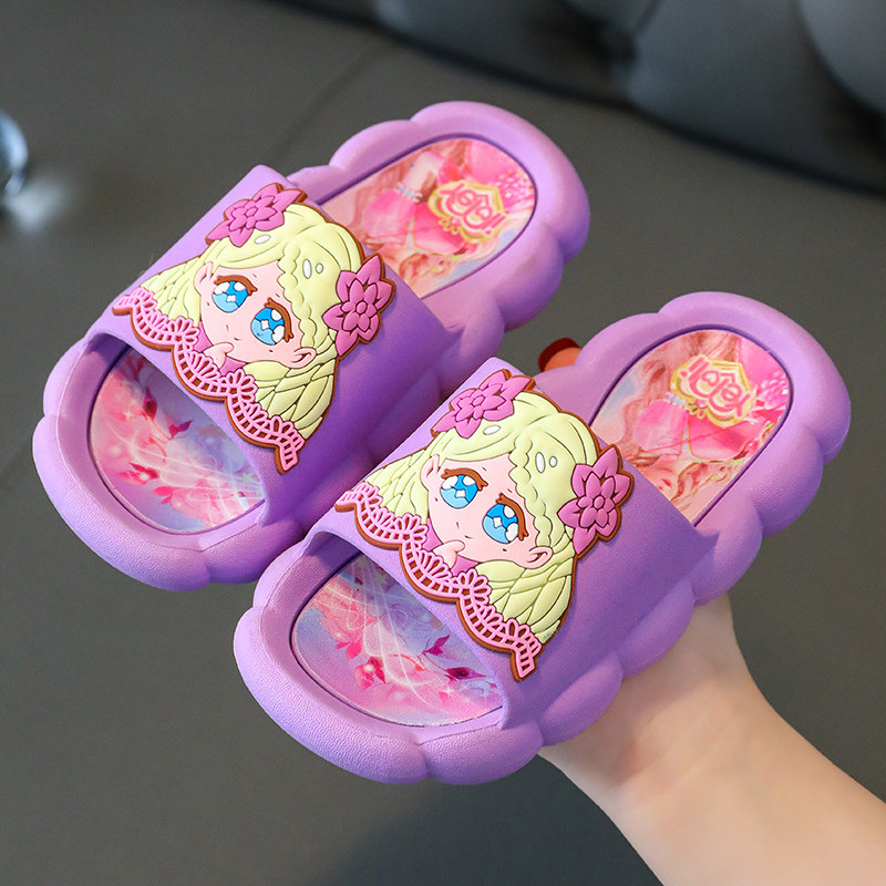 叶罗丽女童拖鞋夏季灵公主男女童室内软底防滑宝宝拖鞋儿童拖鞋女