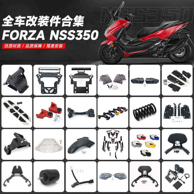 适用本田佛沙FORZA NSS350 佛沙350改装件手机导航支架后挡泥靠背