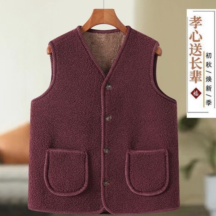 女款保暖马甲女春秋冬加厚外穿马夹无袖羊羔绒休闲时尚宽松坎肩