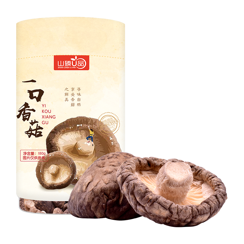 山臻U品 一口香菇 南北干货 菌菇 食用菌 罐装180克