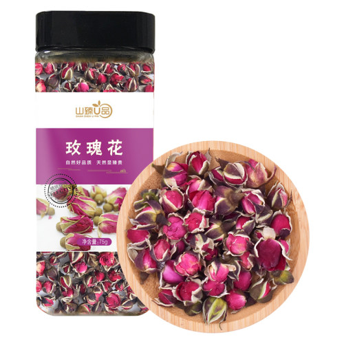 山臻品U品花草茶红玫瑰花茶干玫瑰茶罐装75g