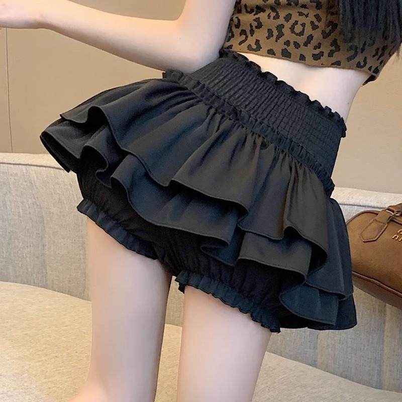 维多利亚黑色松紧腰半身裙女装新款春夏季小个子A字包臀蓬蓬蛋糕