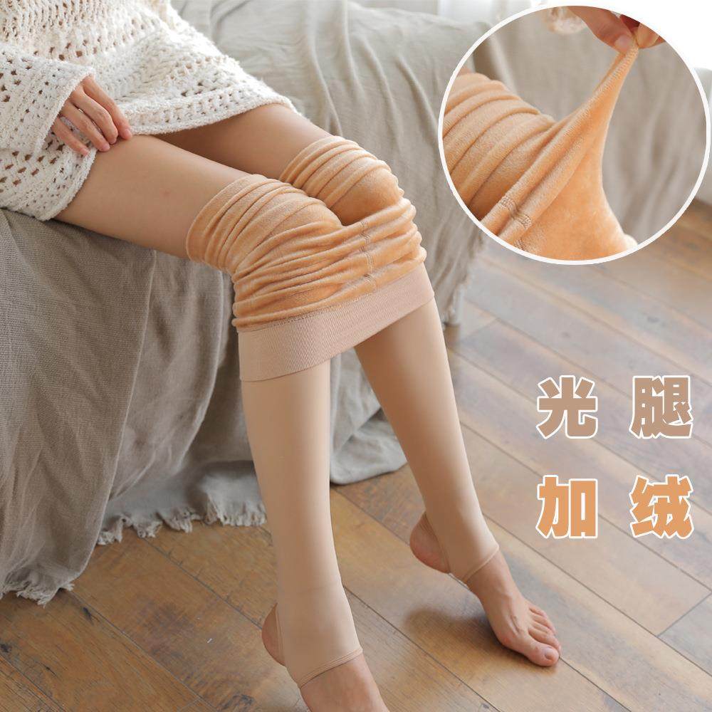 维多利亚四季新款光腿神器加绒打底裤一体粉底液裤加厚保暖裤女连