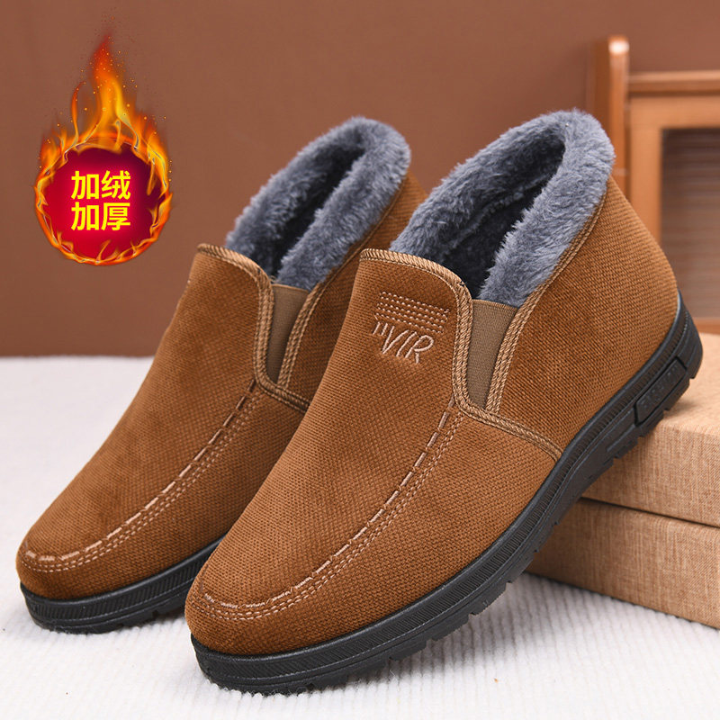 冬季加绒老北京布鞋男鞋中老年人爸爸棉鞋保暖老头鞋防滑加厚软底,流行男鞋,布鞋,淘宝优惠券,粉丝福利购,淘宝优惠卷