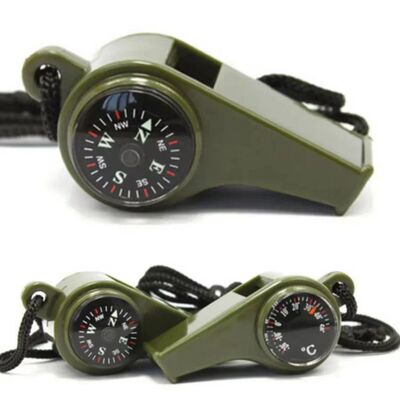 3in1 outdoor emergency whistle with compass, thermometer, ou