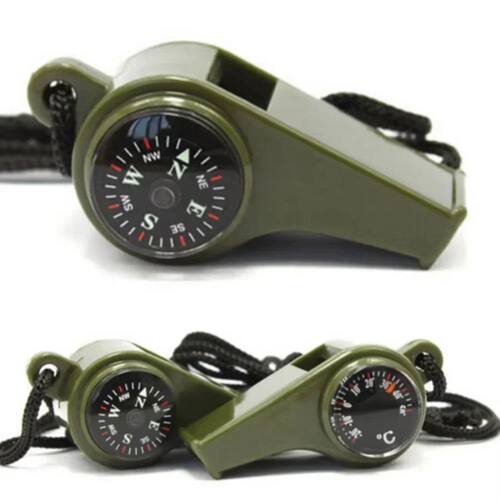 3in1 outdoor emergency whistle with compass, thermometer, ou